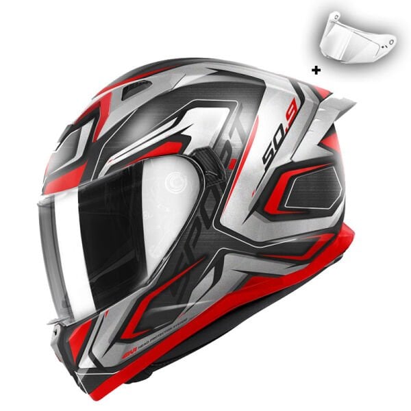 GIVI 50.9 ATOMIC MAT SİYAH-GRİ-KIRMIZI KASK