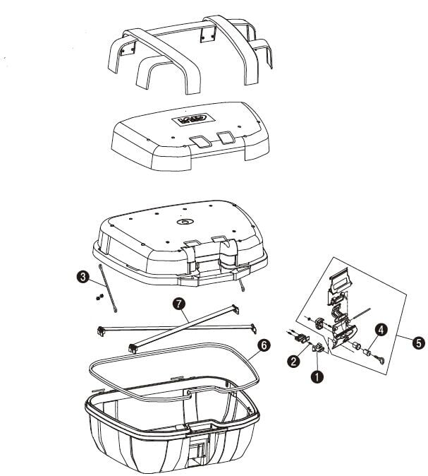 GIVI Z641N52M ÇANTA KİLİT MEKANİZMASI GRİ ANAHTARLI TRK52
