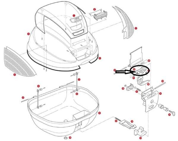 GIVI Z643NR ÇANTA KİLİT PARÇASI TRK33-V46-E370
