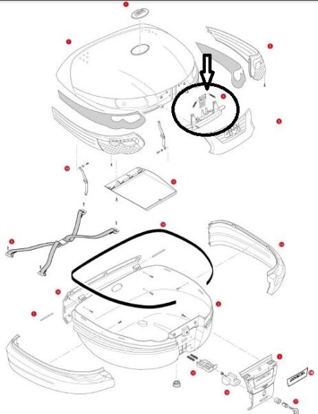 GIVI Z677R ÇANTA KAPAK KAPATMA SİSTEMİ E55