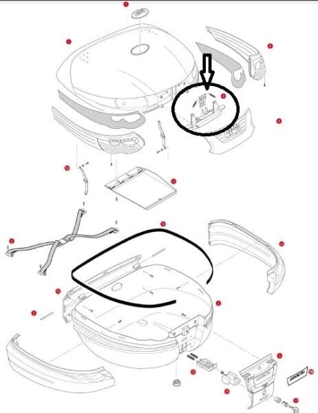 GIVI Z677R ÇANTA KAPAK KAPATMA SİSTEMİ E55