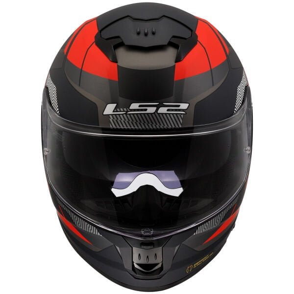 LS2 STREAM 2 ROAD MAT SİYAH-TITANIUM-KIRMIZI KASK