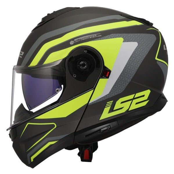 LS2 STROBE 2 PHANTOM MAT TITANIUM-NEON SARI KASK