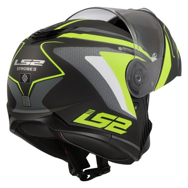 LS2 STROBE 2 PHANTOM MAT TITANIUM-NEON SARI KASK