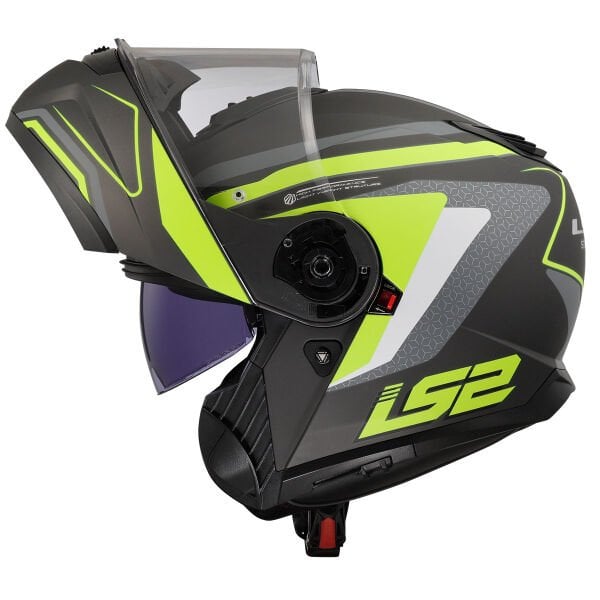 LS2 STROBE 2 PHANTOM MAT TITANIUM-NEON SARI KASK
