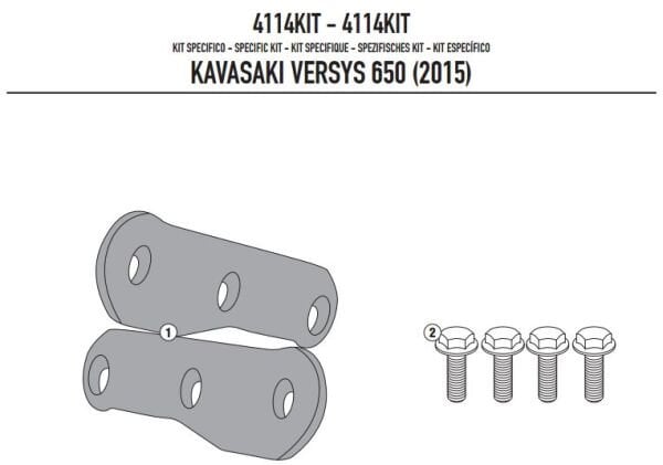 KAPPA 4114KITK KAWASAKI VERSYS 650 (15-24) YAN ÇANTA TAŞIYICI BAĞLANTI KITI
