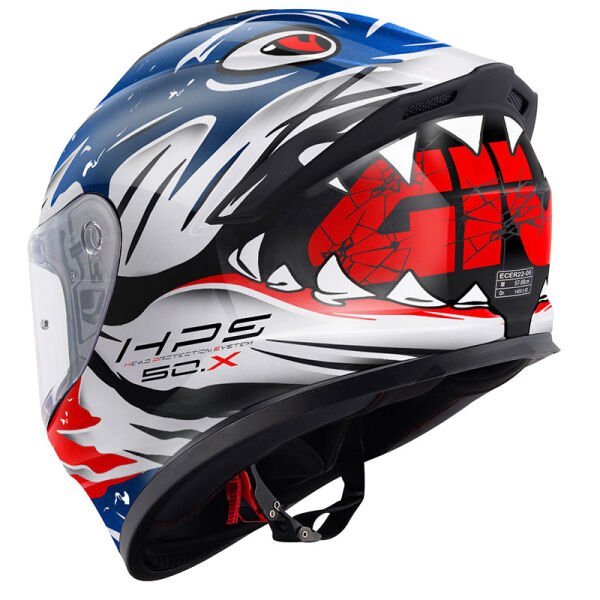 GIVI 50.X SHARKBITE MAVİ-BEYAZ-KIRMIZI KASK