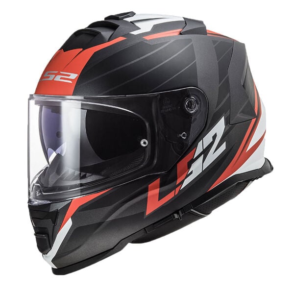 LS2 STORM 2 NERVE MAT SİYAH-KIRMIZI KASK