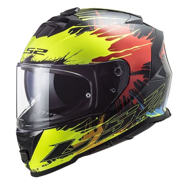 LS2 STORM 2 DROP SİYAH-SARI-KIRMIZI KASK