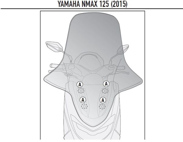 GIVI D2123KIT YAMAHA N-MAX 125-155 (15-20) RÜZGAR SİPERLİK BAĞLANTISI