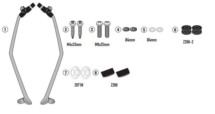 KAPPA D6115KITK KYMCO X-TOWN 125-300 CITY (20-25) RÜZGAR SİPERLİK BAĞLANTISI