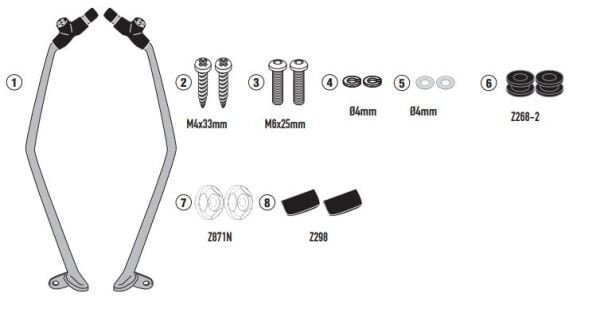 KAPPA D6115KITK KYMCO X-TOWN 125-300 CITY (20-25) RÜZGAR SİPERLİK BAĞLANTISI