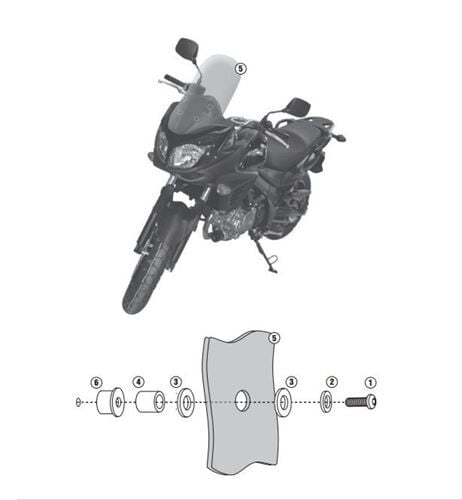 GIVI D3101KIT SUZUKI DL 650 V-STROM (11-16) RÜZGAR SİPERLİK BAĞLANTISI