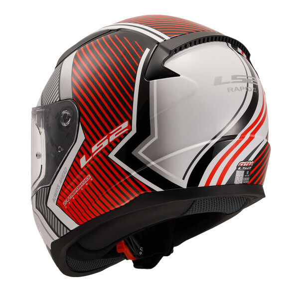 LS2 RAPID 2 EXTRA BEYAZ-KIRMIZI KASK