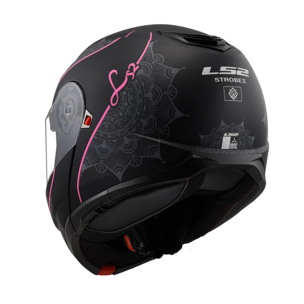 LS2 STROBE 2 LUX MAT SİYAH-PEMBE KASK