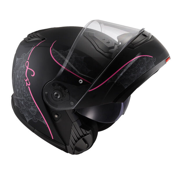LS2 STROBE 2 LUX MAT SİYAH-PEMBE KASK