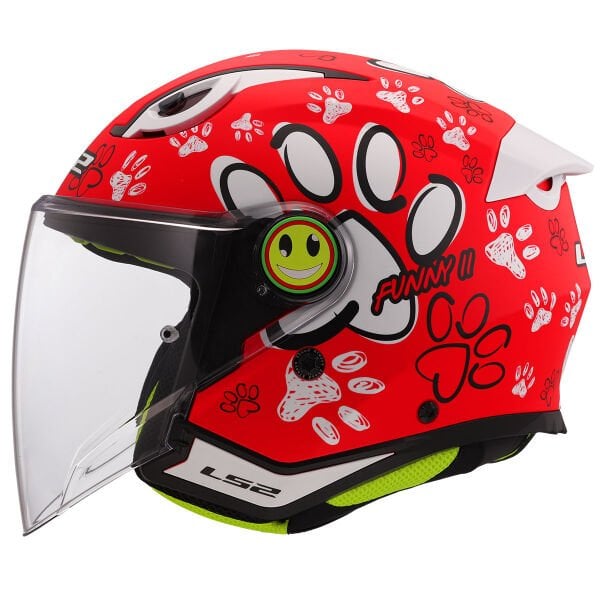 LS2 FUNNY 2 PAWS MAT KIRMIZI ÇOCUK KASK