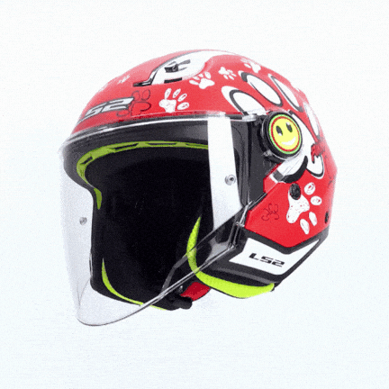 LS2 FUNNY 2 PAWS MAT KIRMIZI ÇOCUK KASK