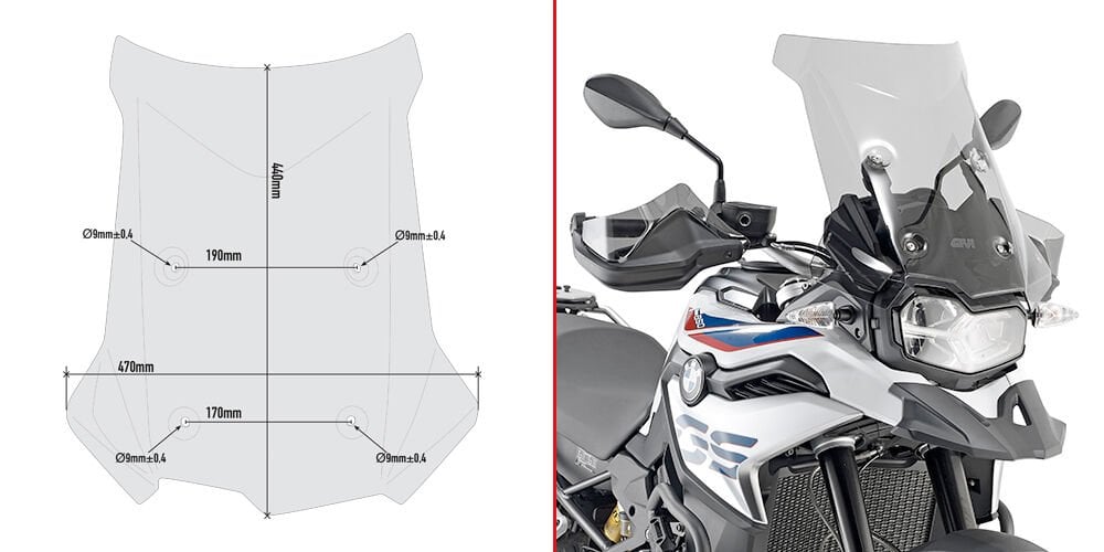 GIVI D5127S BMW F 750 GS (18-23) - F 800 (24-25) - F 850 GS (18-23) RÜZGAR SİPERLİK