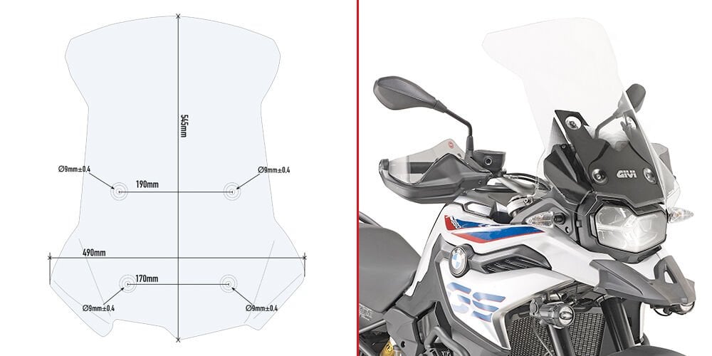GIVI D5127ST BMW F 750 GS (18-23) - F 800 (24-25) - F 850 GS (18-23) RÜZGAR SİPERLİK