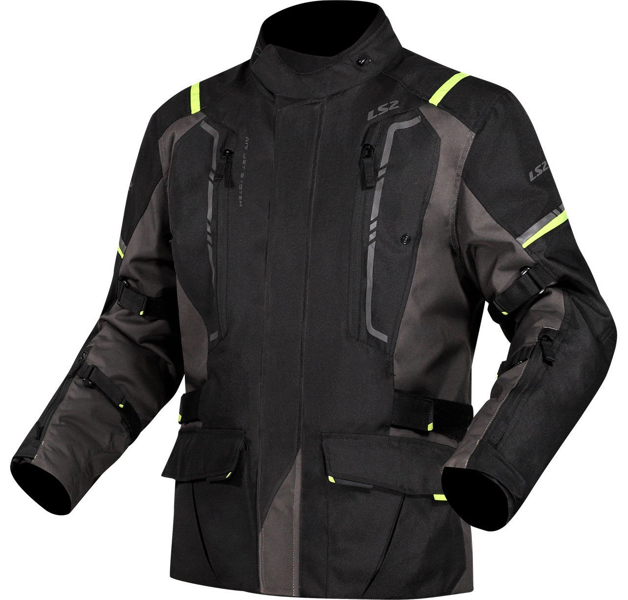 LS2 NARVIK MONT GRİ-SİYAH-NEON SARI