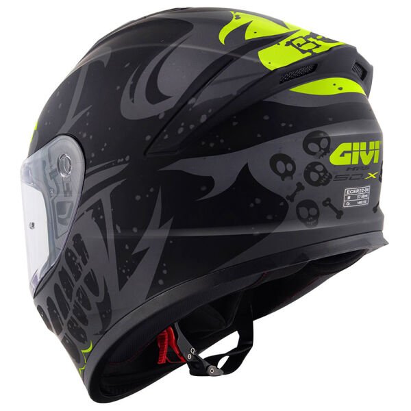 GIVI 50.X BONES MAT SİYAH-NEON SARI KASK
