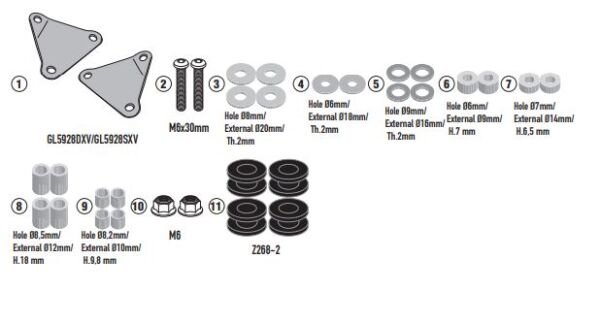 GIVI D6126KIT KYMCO DOWNTOWN 350 GT (24-25) RÜZGAR SİPERLİK BAĞLANTISI