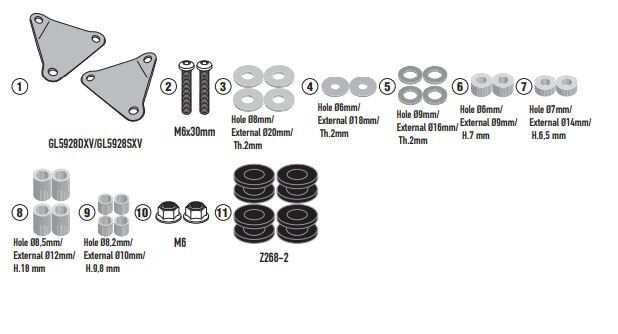 GIVI D6126KIT KYMCO DOWNTOWN 350 GT (24-25) RÜZGAR SİPERLİK BAĞLANTISI