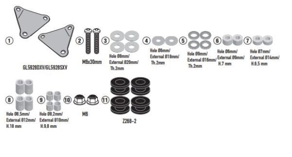GIVI D6126KIT KYMCO DOWNTOWN 350 GT (24-25) RÜZGAR SİPERLİK BAĞLANTISI