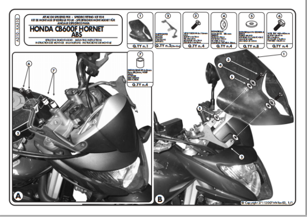 KAPPA KA310 HONDA CB 600F HORNET (07-10) RÜZGAR SİPERLİK