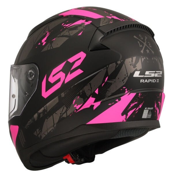 LS2 RAPID 2 PALIMNESIS MAT SİYAH-PEMBE KASK