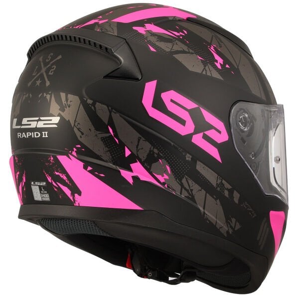 LS2 RAPID 2 PALIMNESIS MAT SİYAH-PEMBE KASK