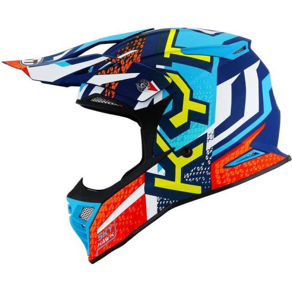 KYT SKYHAWK KASK HYPERFLOW MATT LIGHT BLUE / RED
