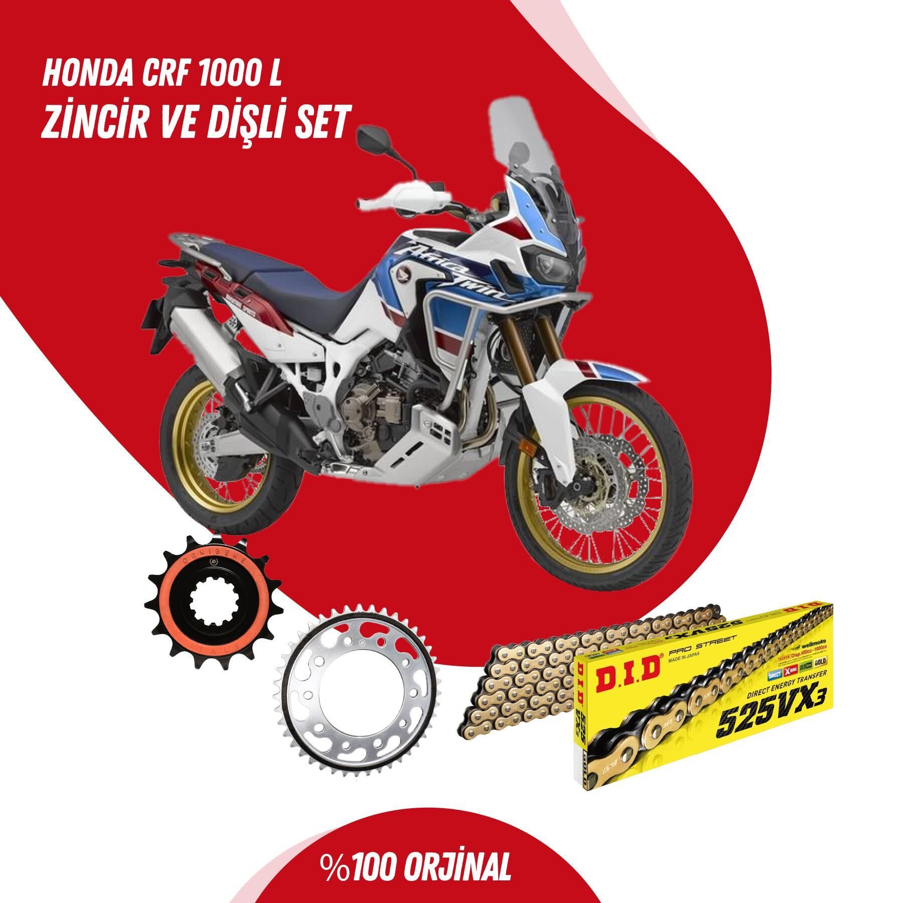 HONDA CRF 1000 L 16-19 DID VX3 GOLD ZİNCİR DİŞLİ SET
