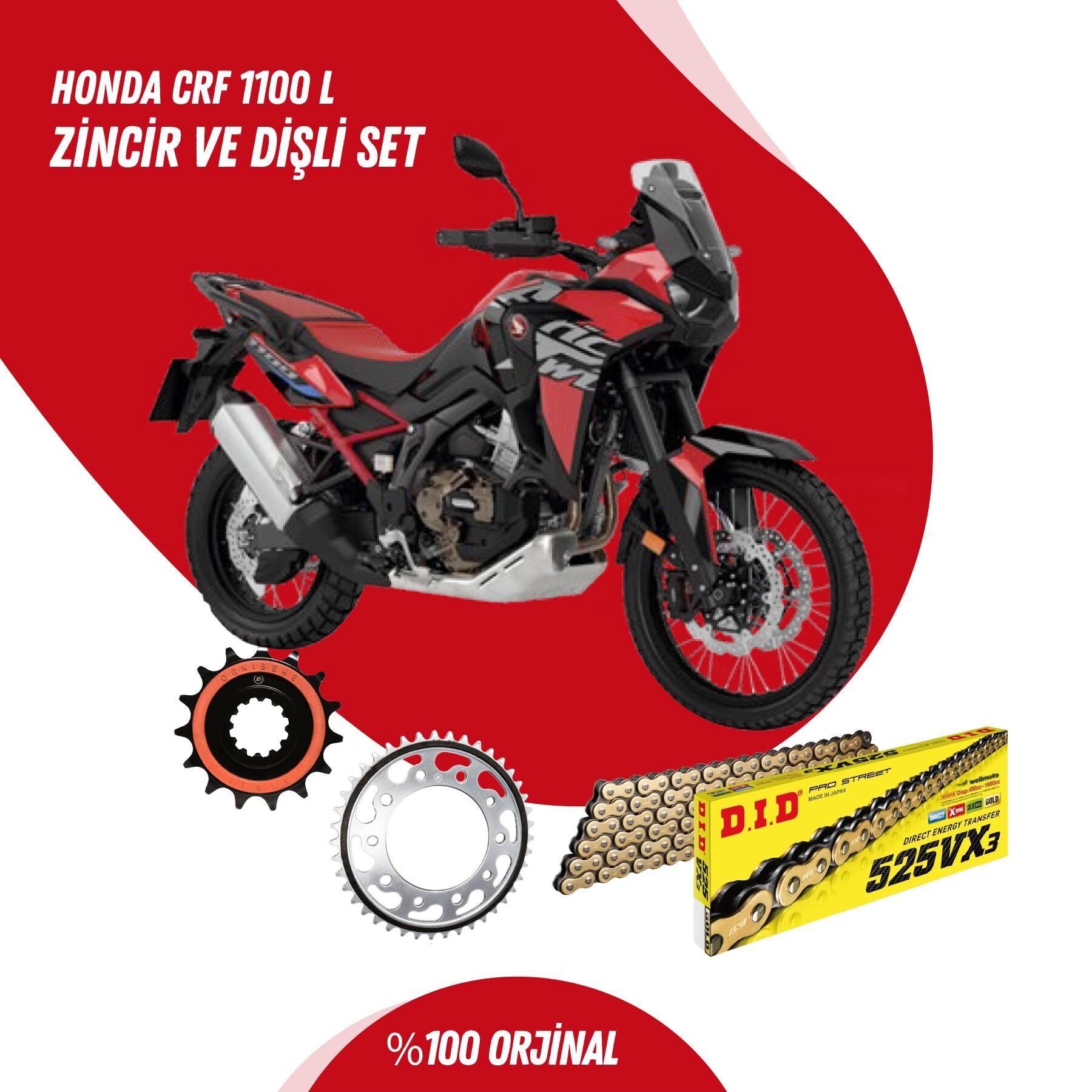 HONDA CRF 1100 L 20-23 DID VX3 GOLD ZİNCİR DİŞLİ SET