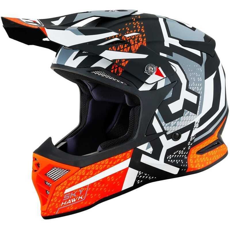KYT SKYHAWK KASK HYPERFLOW MATT GREY / ORANGE