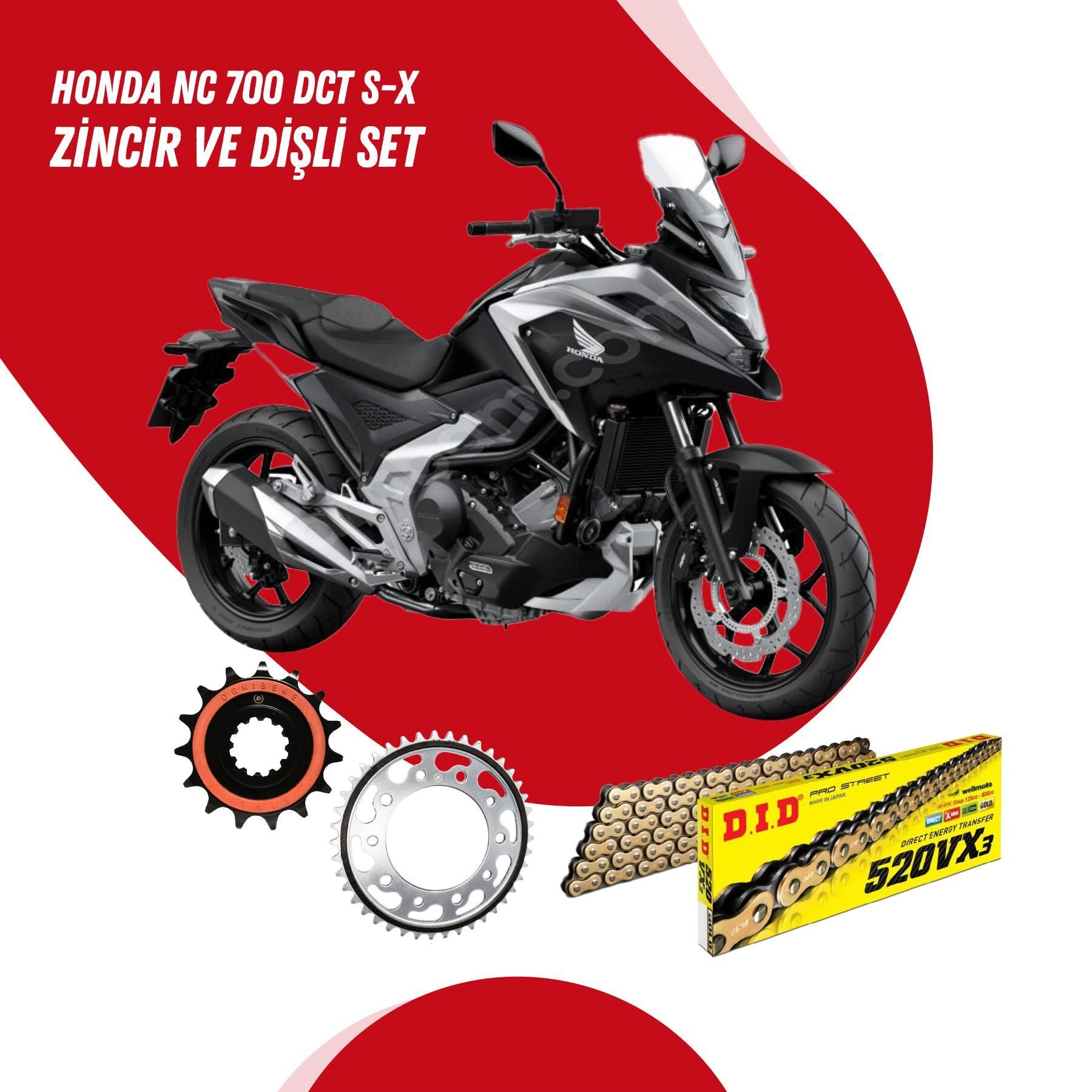 HONDA NC 700 DCT S-X 12-13 DID VX3 GOLD ZİNCİR DİŞLİ SET