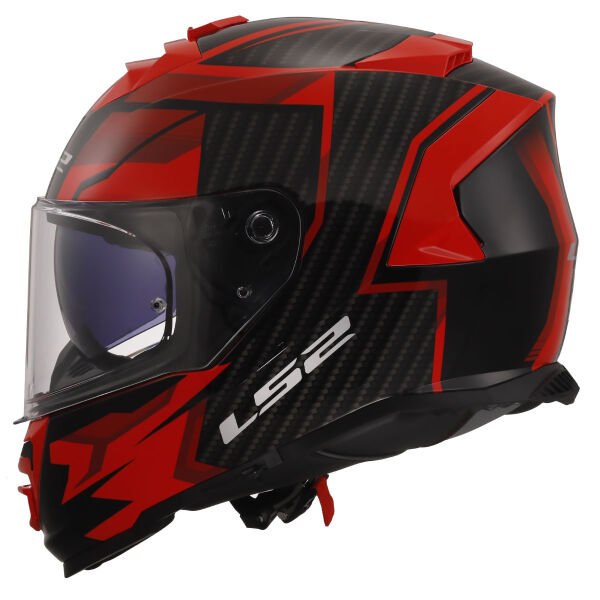 LS2 STORM 2 TRACKER SİYAH-KIRMIZI KASK