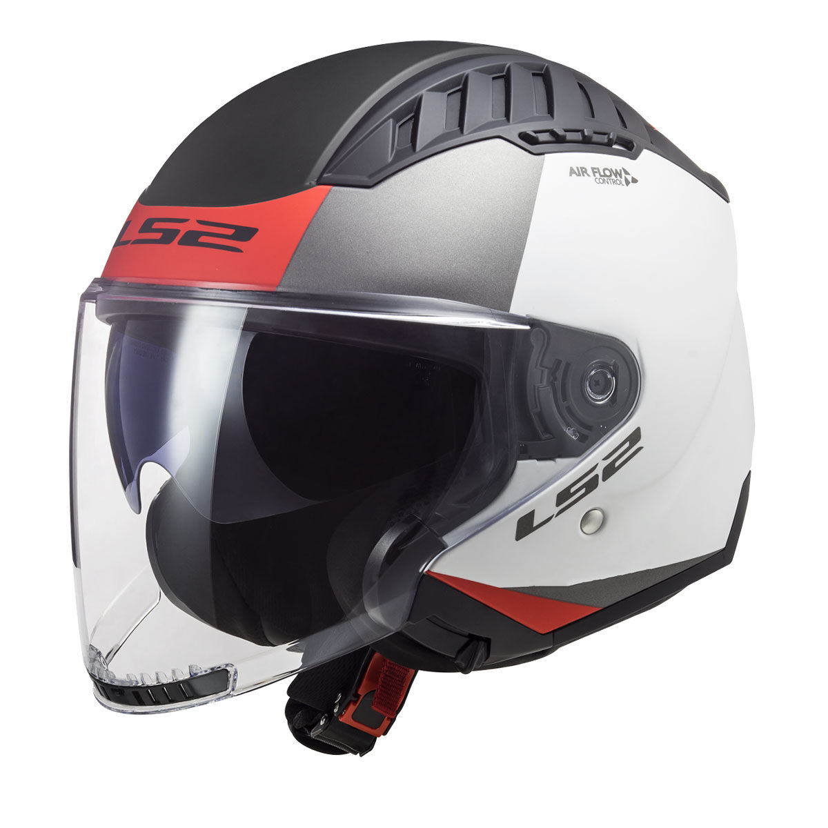 LS2 COPTER 2 URBANE MAT BEYAZ-KIRMIZI KASK