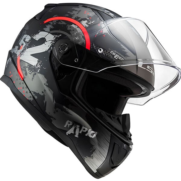LS2 RAPID 2 CIRCLE MAT SİYAH-KIRMIZI KASK