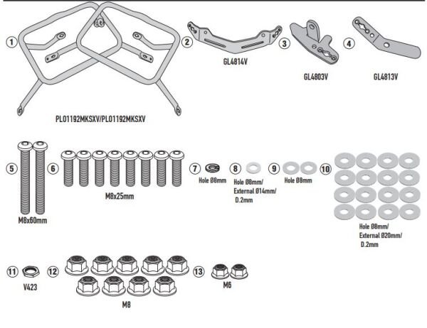 KAPPA KLO1192MK HONDA NC 750 X (21-25) YAN ÇANTA TAŞIYICI