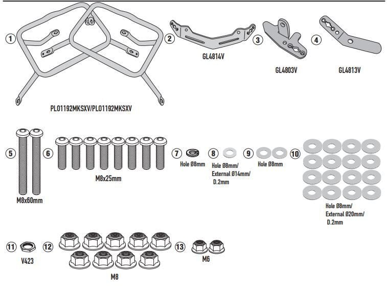 KAPPA KLO1192MK HONDA NC 750 X (21-25) YAN ÇANTA TAŞIYICI