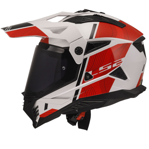 LS2 PIONEER 2 HILL BEYAZ-KIRMIZI KASK