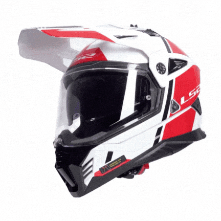 LS2 PIONEER 2 HILL BEYAZ-KIRMIZI KASK