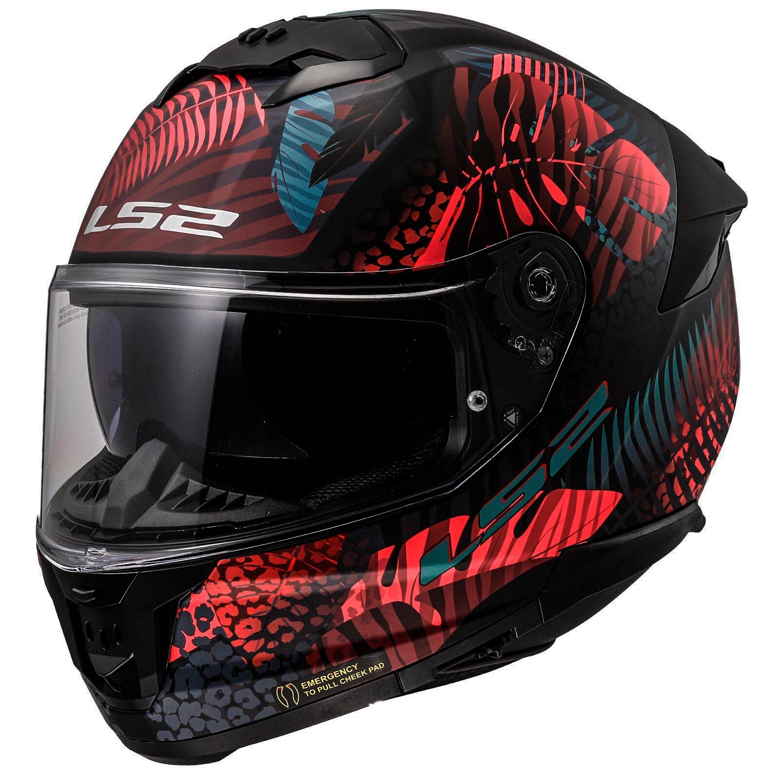 LS2 STREAM 2 JUNGLE MAT SİYAH-MAVİ-PEMBE KASK