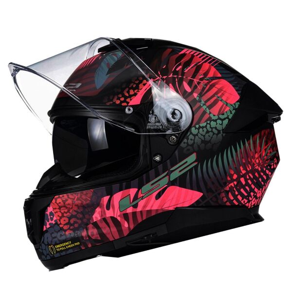 LS2 STREAM 2 JUNGLE MAT SİYAH-MAVİ-PEMBE KASK