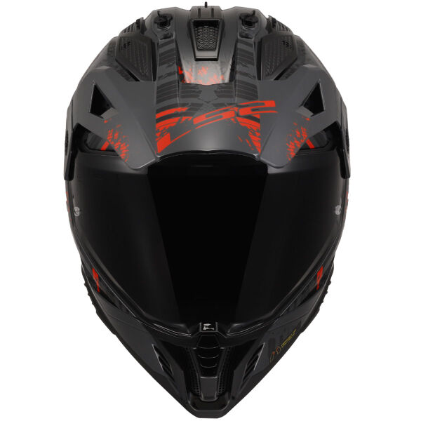 LS2 PIONEER 2 CRAZY MAT SİYAH-GRİ-KIRMIZI KASK