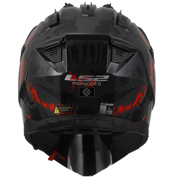 LS2 PIONEER 2 CRAZY MAT SİYAH-GRİ-KIRMIZI KASK