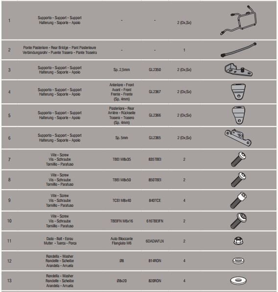 KAPPA KLR5108 BMW R 1200 GS-ADVENTURE (13-18)-R1250 GS (19-23)-ADVENTURE (19-24) YAN ÇANTA TAŞIYICI