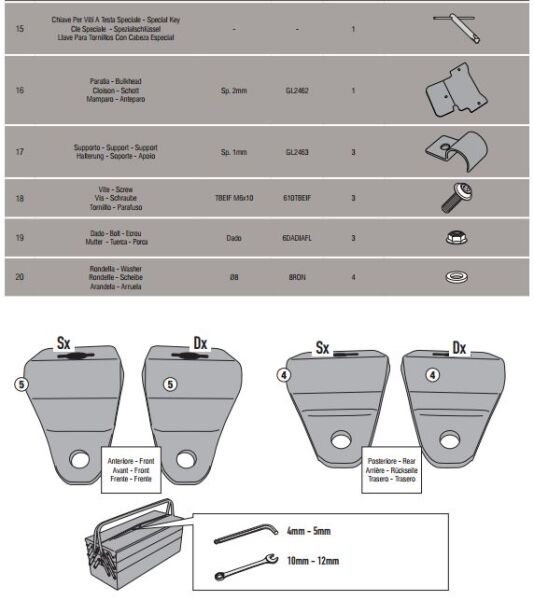 KAPPA KLR5108 BMW R 1200 GS-ADVENTURE (13-18)-R1250 GS (19-23)-ADVENTURE (19-24) YAN ÇANTA TAŞIYICI